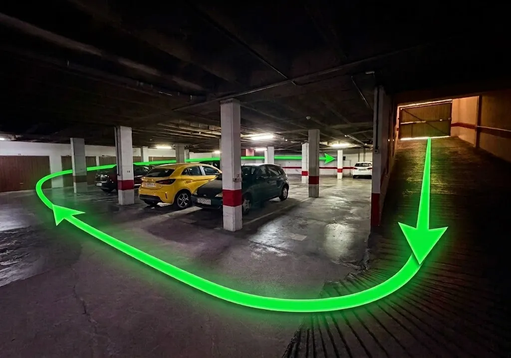 Cómo llegar a la plaza dentro del garaje